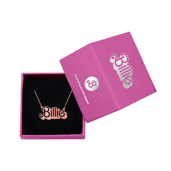 Barbie x Billie Eilish Pink Metal Necklace Box