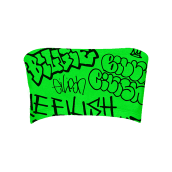 Billie Eilish x Freak City Green Graffiti Tube Top